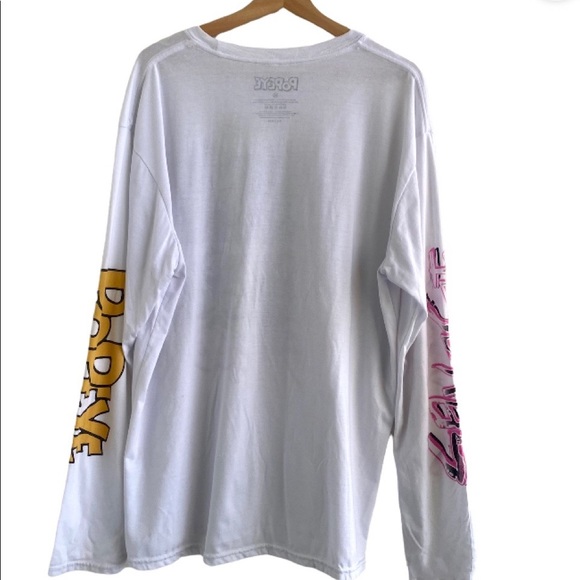 Popeye Savage Graphic T-Shirt White Long Sleeve - Picture 2 of 4